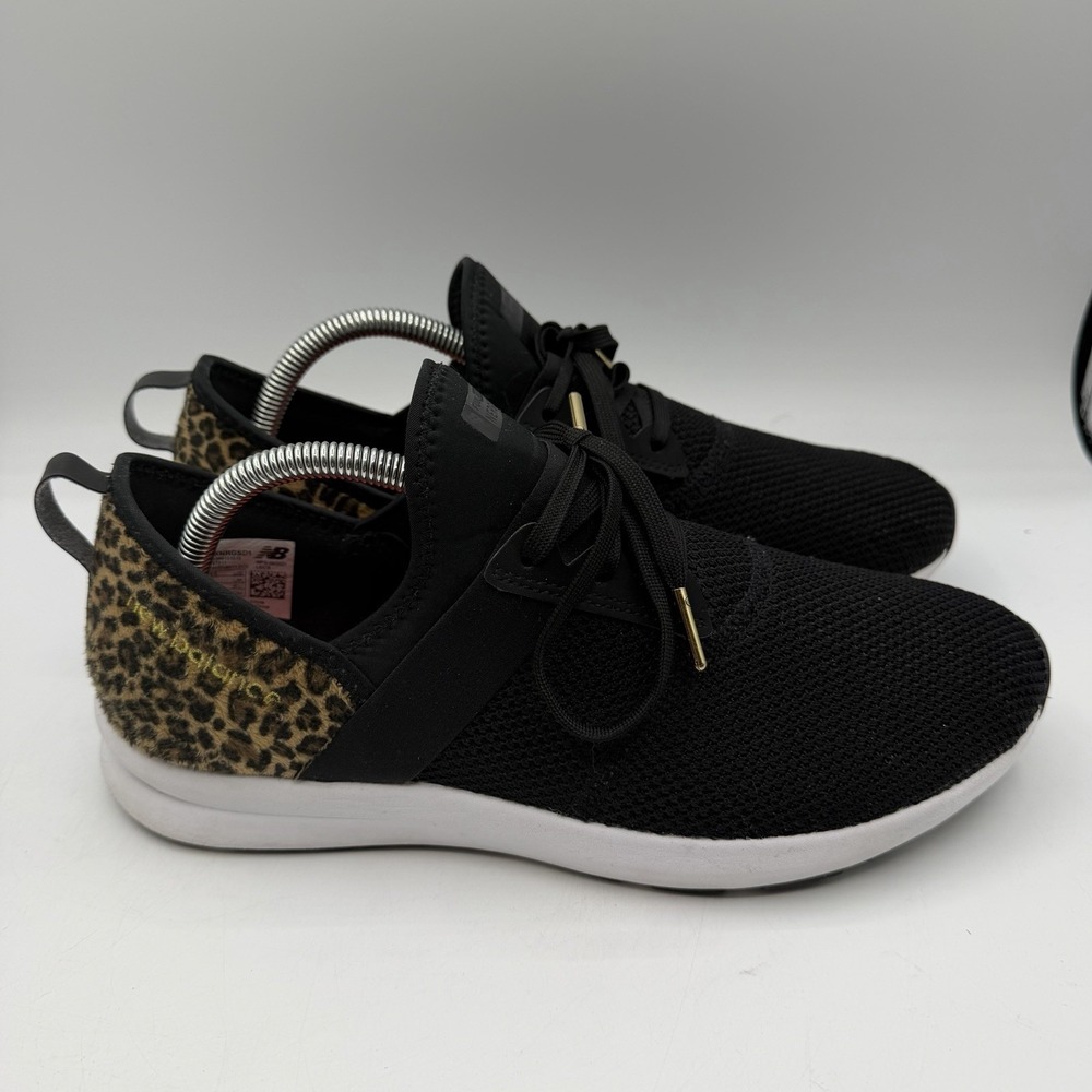 New Balance Fuel Core Nergize Shoes Womens 11‎ B Black Leopard Cheetah Sneakers